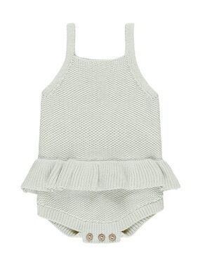 Quincy Mae Knit Ruffle Romper Mint 12-18 months